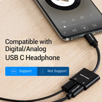 Paj 2 in 1, USB, C Dual Digital C Tipo Ausinių Adapteris, skirtas 
