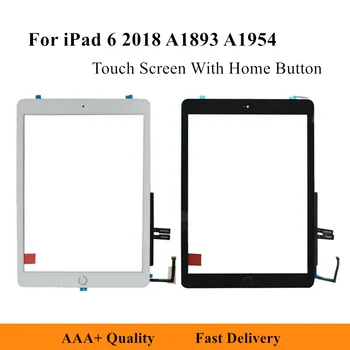 Palieskite Planel pakeitimo iPad 6 2018 6th Gen A1893 A1954 Jutiklinis Ekranas skaitmeninis keitiklis Priekiniai LCD Išorinis Stiklas Su Home Mygtuką