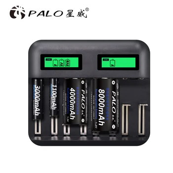 PALO 1.2 V C D dydžio baterija AA AAA akumuliatoriai+LCD ekranas USB Smart baterijos Kroviklis AA, AAA PK C D Dydžio baterija