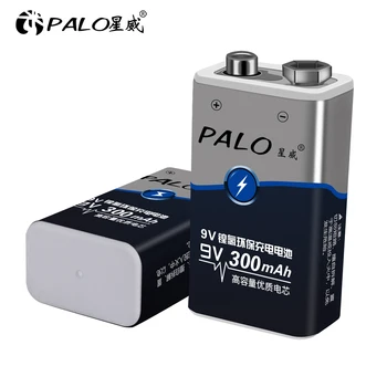 PALO 9V baterija 9V baterijos 6F22 sausas sekso 9V ni-mh 300 mAh įkraunamos baterijos žaislų Kamera, Radijo ir tt