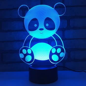 Panda LED RGB Naktį Šviesa 7 Spalvų Kaita, Stalas Šviesos Veiksmų Skaičiai 1872 Berniukų, Mergaičių Kalėdų Žaislai
