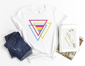 Pansexual Trikampis Marškinėliai, Pansexual Vėliavos, marškinėliai, Visos Pasididžiavimas Marškinėliai, Pansexual Pasididžiavimas T-Shirt LGBTQ Pasididžiavimas Dovana Lyčių Aklas T-Shirt