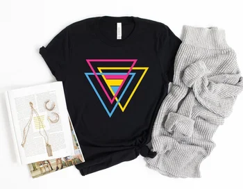 Pansexual Trikampis Marškinėliai, Pansexual Vėliavos, marškinėliai, Visos Pasididžiavimas Marškinėliai, Pansexual Pasididžiavimas T-Shirt LGBTQ Pasididžiavimas Dovana Lyčių Aklas T-Shirt