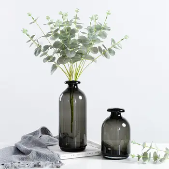 Paprastas stiklo vaza Šiaurės retro stiliaus rūkyti tamsi vaza, apdailos kambarį stalo apdaila stiklo gėlių vaza namų