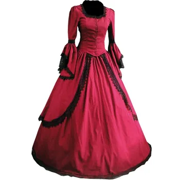 Partiss Moterų Nėriniai Grindų ilgis Gotikos Viktorijos Suknelė