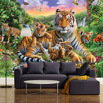 Pasirinktinius Nuotraukų Sienų Freskomis 3D Tigras Gyvūnų Šiuolaikinio Meno Didelės Freskos Gyvenimo Kambario, Miegamasis Restoranas Fone Namų Dekoro Tapetai