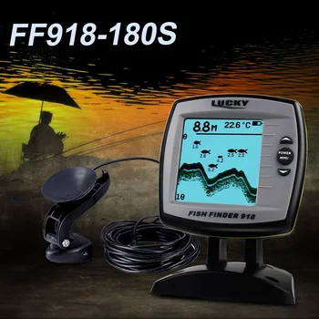 PASISEKĖ Žuvų Ieškiklis FF918-180S Laidinio Rele Jutiklis Fishfinder 45 Laipsnių Echo LCD Žuvų Ieškiklis Valtis Fishfinder Žuvų Detektorius