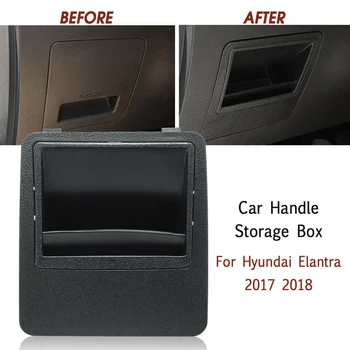 Patvarus Automobilio Salono Laikymo Dėžutė Hyundai Elantra 2017-2018 Black Automobilių Kairėje Talpinimo Rankena Padengti Atveju