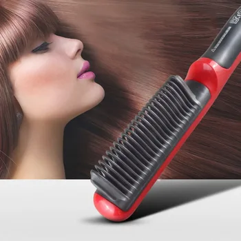 Patvarus Elektros Tiesių Plaukų Šepetys Šukos LCD Šildomos Keraminės Plaukų Barzda Tiesinimo Šepečiu ES/JAV/jungtinė karalystė/AS Plug Plaukų ištiesinimo priemonės