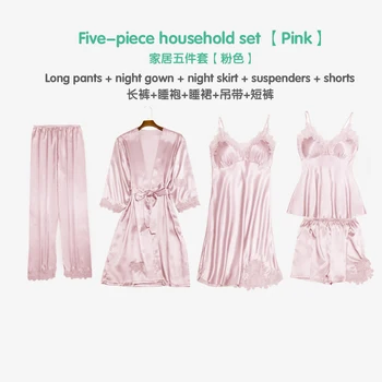 Penkių-lizdinė pižamą nightdress petnešos trumpas sijonas šortai aukštos kokybės audiniai, patogus pavasarį, vasarą ir rudenį