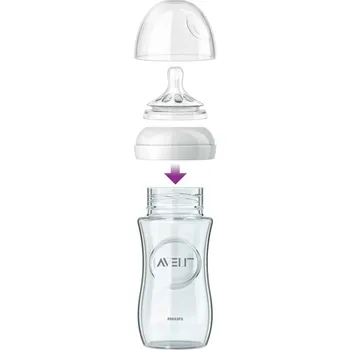 Philips Avent Gamtos Stiklinis Kūdikių Buteliukas 240ml Vieno | Baby | motina ir Kūdikių | Nemokamas siuntimas | balta | feeder | kūdikio buteliuko