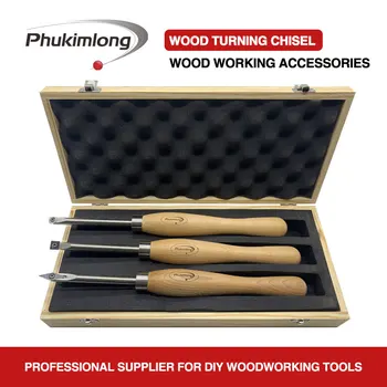 Phukimlong 3PC Woodturning Dantis rombo Formos, Apvalios ir Kvadratinės Tekinimo Įrankiai, Komfortą Rankena Rankenos