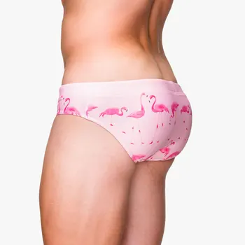 Pink Flamingo Spausdinti 2020 M. maudymosi kostiumėlį Vyrų Maudymosi kostiumai Seksualus Push-Up Pad Vyriškos Maudymosi Šortai Vasaros Paplūdimio zwembroek heren Gėjų maudymosi Kostiumėliai