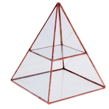 Piramidės Skaidraus Stiklo Papuošalų Dėžutė Stendas Kosmetinis Dėklas Pakabukas Saugojimo Bylos