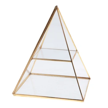 Piramidės Skaidraus Stiklo Papuošalų Dėžutė Stendas Kosmetinis Dėklas Pakabukas Saugojimo Bylos