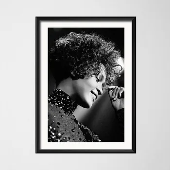 Plakatas Ir Spausdina Whitney Houston Pop Žvaigždė, Dainininkas Moteris Juoda Balta Drobė Meno Tapybos Sienos Nuotraukas Namų Dekoro quadro cuadros