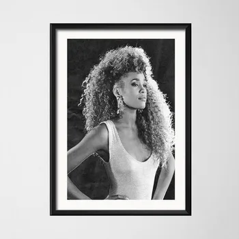 Plakatas Ir Spausdina Whitney Houston Pop Žvaigždė, Dainininkas Moteris Juoda Balta Drobė Meno Tapybos Sienos Nuotraukas Namų Dekoro quadro cuadros