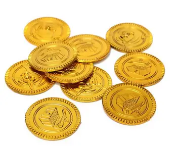 Plastikiniai aukso Piratų monetų gimtadienio, Kalėdų malonę lobio monetų goody šalies grobis bag pinata užpildas žaislas temą dekoras