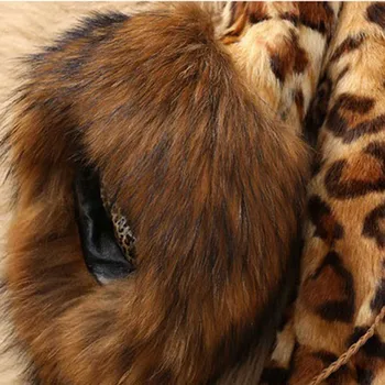 Plius Dydis S-4XL Žiemos Moterys Dirbtiniais Kailių Paltai Classic Lady Leopard Striukė Kailis Purus Leopard Kratinys Storio Šiltų viršutinių drabužių siuvimas