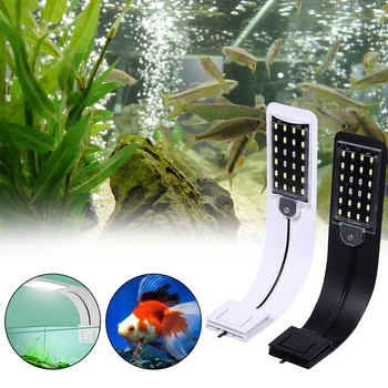 Plonas 10W LED Akvariumo Vandeniui Šviesos Žuvų Bakas Vandens Žibintai Augalams Augti, Apšvietimo Clip-On Lempos Žuvų Prekes