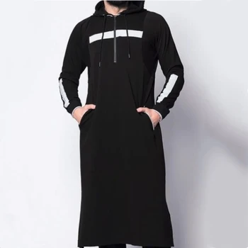 Plus Size Hoodies Ilgi Susagstomi Megztiniai Vyrų Mados Kratinys Streetwear Islamo Musulmonų Arabų Palaidinukė Vyrų Rudens Kišenės Megztinis