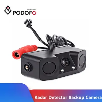 Podofo 2 in 1 Garso Signalą automobilio Statymo pagalbos Sistemos Radaro Detektorius, Jutiklis Automobilį Atbuline Atsarginės LED Naktinio Matymo Galinio vaizdo Kamera