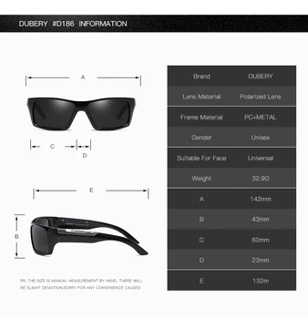 Poliarizuoti akiniai nuo saulės Veidrodėliai vyrų Retro Vairavimo žvejybos Juodu rėmu aikštėje, lauko sporto UV400 Prekės oculos de sol masculino