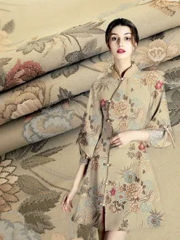 Poliesterio audinio žakardinės medvilnės suknelė audinio siuvimo medžiagos moterų palto ir suknelės apmušalams