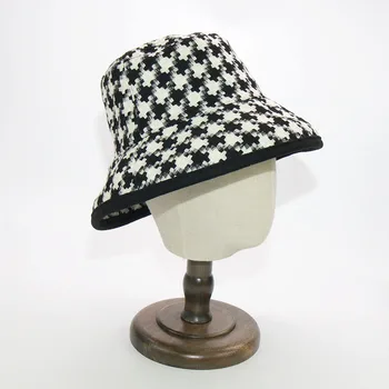 Ponios Rudens Žiemos Pledas Kibirą, Skrybėlės Moterims Storos Šiltos Kepurės Dress Up Black Kepurės Kepurės Žvejys