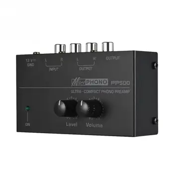 PP500 Garso Sąsaja Phono Preamp Nešiojamų Lygio Stereo Itin Kompaktiškas Ratas Preamplifier Fonografo Elektroninių Namuose