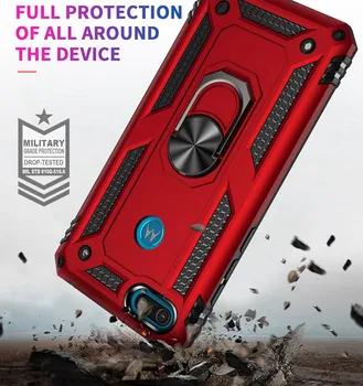 Prabanga Šarvai atsparus smūgiams Telefoną Atveju Motorola MOTO E5 E6 Žaisti E6Plus Vienas Hyper G Stylus Z4 Padengti Automobilio Magnetinis Žiedas Bamperis Atveju