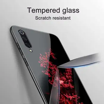 Prabangių Gėlių Atveju Xiaomi Redmi Pastaba 8 9 7 6 Pro 8T Mi Pastaba 10 9 T 8 Pro SE A3 A2 Lite 6X F1 Poco X3 Grūdintas Stiklas Fundas