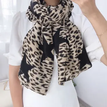 Prabangos Prekės 2020 Srping Moterų Medvilnės Ilgas Šalikas Leopardas Spausdinti Plonas Hijab Minkštas Vasaros Motinos Pashmina Naujas Viskozė Rudens Skara
