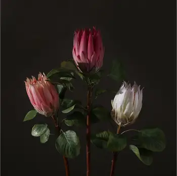 Prabangus didelis Dirbtinis Afrikos Protea Cynaroides šilko karaliaus gėlės šakos netikrą flores namų Apdailos vainikas Augalų, Gėlių