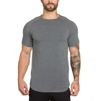 Prekės ženklo drabužių fitneso marškinėliai vyrams 2021 m. vasaros mados pratęsti street wear hip-hop trumpas rankovės medvilnės salėse t-shirt kultūrizmo