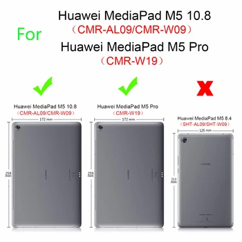 Premium Odos Atveju Huawei Mediapad M5 10 Pro 10.8 CMR-W19 CMR-W09 CMR-AL09 Padengti Smart Atveju, Huawei Mediapad M5 10.8