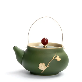 PRIJUOSTĖLĖ Japonų Stiliaus Žalios Keramikos arbatinukas Senovinių Keramikos Arbatos Virdulys Handpainted Kung Fu Arbatos Rinkinys Aukštos Kokybės Senovinis Virdulys