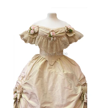 Pritaikyta! geltona Kunigaikštienės, Karalienės Marie Antoinette Laikotarpį Maskuotis Teatro pilietinio karo Suknelė suknelė HL-271