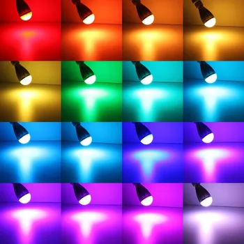 Pritemdomi 9W 15W RGB LED Lemputė AC110V-240V E14/B22/GU10 Spalva Keičiamas RGB LED Lempa su ir SPINDULIŲ nuotolinio valdymo Grupė/Kalėdos