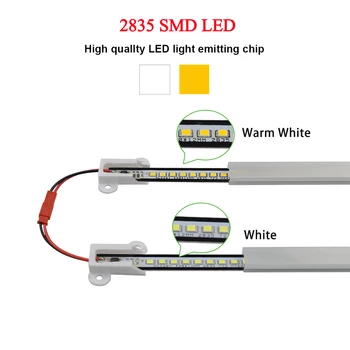 Pritemdomi AC220V LED Juostelė Šviesos 50cm 2835 LED Standžios Juostelės Energijos Taupymo LED dienos šviesos lempos Virtuvė Kabineto Apšvietimo