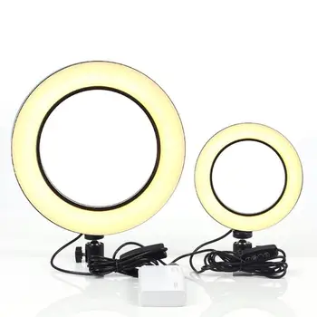 Pritemdomi LED Selfie Šviesos Žiedas su Trikoju USB Selfie Šviesos Žiedas Lempos Didelis Fotografijos Ringlight su Stovu už Mobilųjį Telefoną Studija