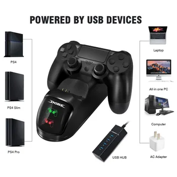 PS4 Žaidimų Valdiklis Joypad Kreiptuką Rankena USB Įkroviklis USB Dual Greito Krovimo Doko Stotis Playstation 4 PS4 Slim / PS4 Pro