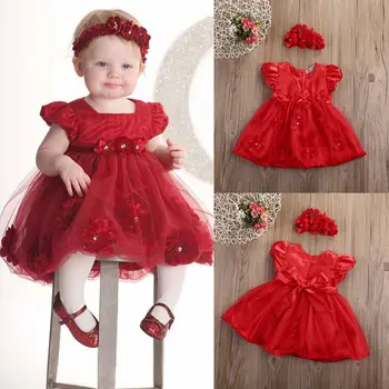Pudcoco Mergina Dress 0M-3Y Naujagimis Baby Girl Dress Gėlių Princesė Vestuves Inscenizacija Tiulio Suknelės Naujas