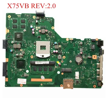 Puikiai tinka Asus X75VC Nešiojamas Plokštė X75VB X75VD REV:2.0 PGA989 4GB RAM GT610M 1GB Darbo