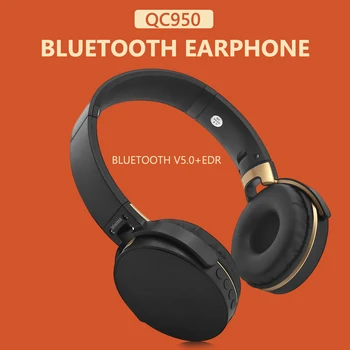 QC950 Sulankstomas Bluetooth V5.0+EDR Bluetooth Ausines Ant Ausų Belaidžio Wired Stereo Ausinės su Mikrofonu