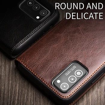 QIALINO Prabangos natūralios Odos Telefono Dangtelis Huawei Honor V30 Pro Plono Flip dėklas su Kortelės Lizdas Krepšys Garbę V30
