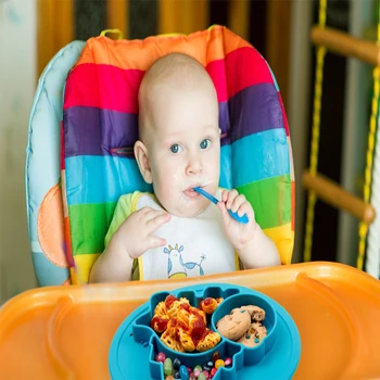 Qshare Kūdikių Patiekalų Silikono Kūdikiams, Dubenys, Lėkštės, Stalo reikmenys Vaikams Maisto Dėklas Lėkštė Placemat Kūdikių Maitinti