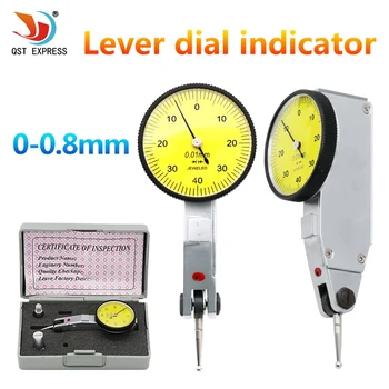 QSTEXPRESS 0-0.8 mm Dial Indikatoriaus 0.01 mm indikatorius matuoklį indikatorius