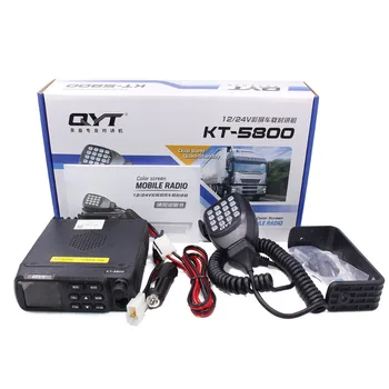 QYT KT-5800 12/24V 25W Mini Automobilių Kumpis Radijo VHF UHF Dual Band Quad-veikiant Budėjimo režimu, Spalvotas Ekranas Mobilus Transiveris Sunkvežimių KT 5800