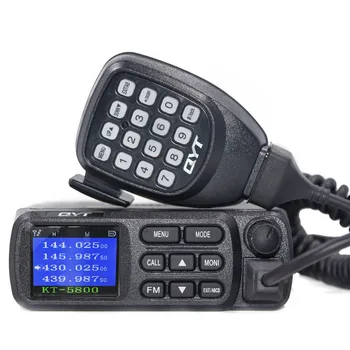 QYT KT-5800 12/24V 25W Mini Automobilių Kumpis Radijo VHF UHF Dual Band Quad-veikiant Budėjimo režimu, Spalvotas Ekranas Mobilus Transiveris Sunkvežimių KT 5800